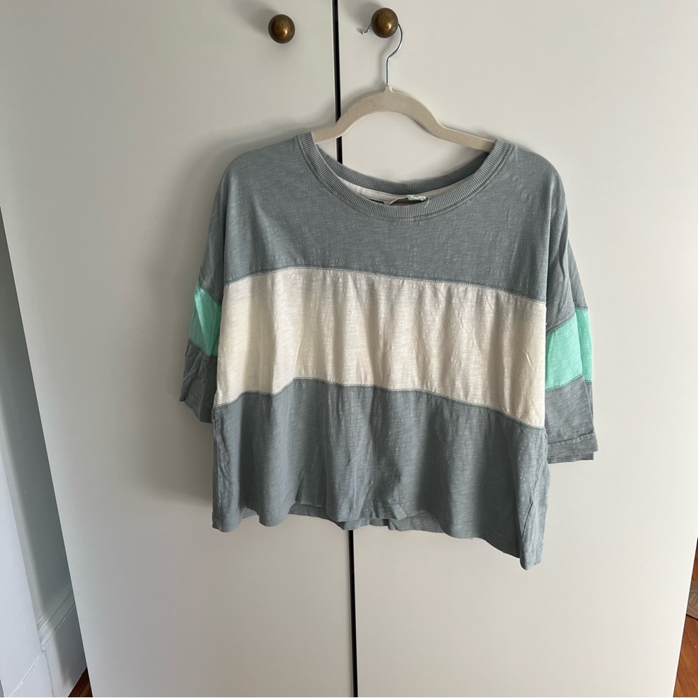 Anthropologie striped boxy tshirt - size medium